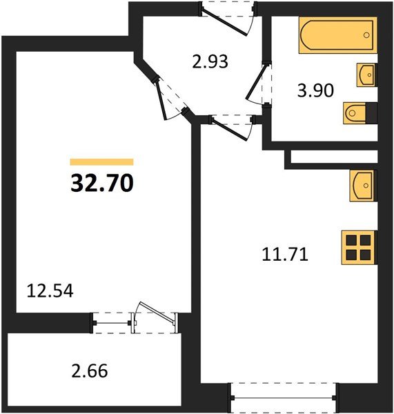 Фото №1: 1-комнатная квартира 32 м² - Краснодар, Прикубанский внутригородской округ, мкр. жилой комплекс Архитектор
