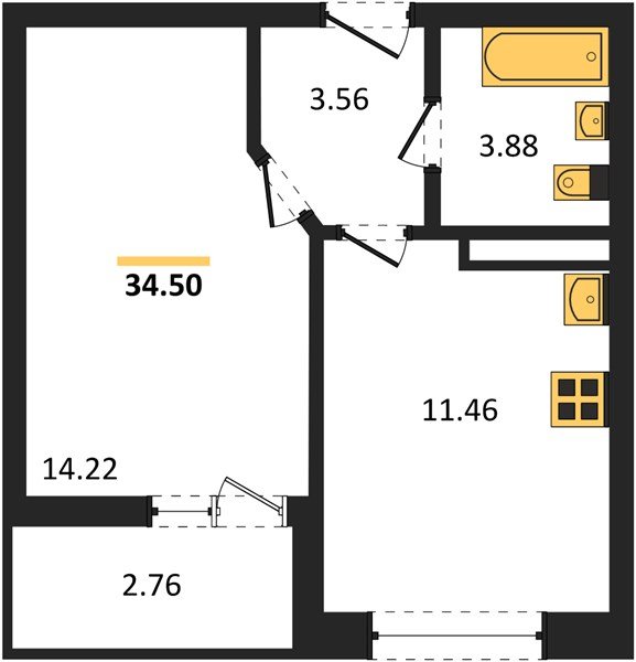 Фото №1: 1-комнатная квартира 34 м² - Краснодар, Прикубанский внутригородской округ, мкр. жилой комплекс Архитектор