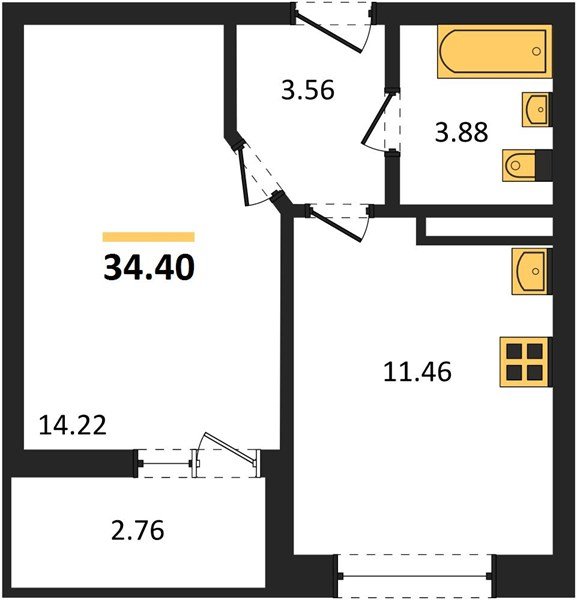 Фото №1: 1-комнатная квартира 34 м² - Краснодар, Прикубанский внутригородской округ, мкр. жилой комплекс Архитектор