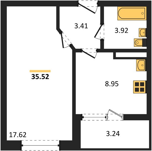 Фото №1: 1-комнатная квартира 35 м² - Краснодар, Прикубанский внутригородской округ, мкр. жилой комплекс Архитектор