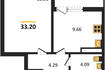 Фото №1: 1-комнатная квартира 33 м² - Краснодар, мкр. жилой комплекс Архитектор, 
