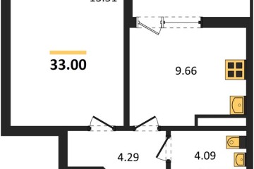 Фото №1: 1-комнатная квартира 33 м² - Краснодар, мкр. жилой комплекс Архитектор, 