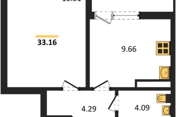Фото №1: 1-комнатная квартира 33 м² - Краснодар, мкр. жилой комплекс Архитектор, 