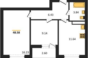 Фото №1: 2-комнатная квартира 48 м² - Краснодар, мкр. жилой комплекс Архитектор, 