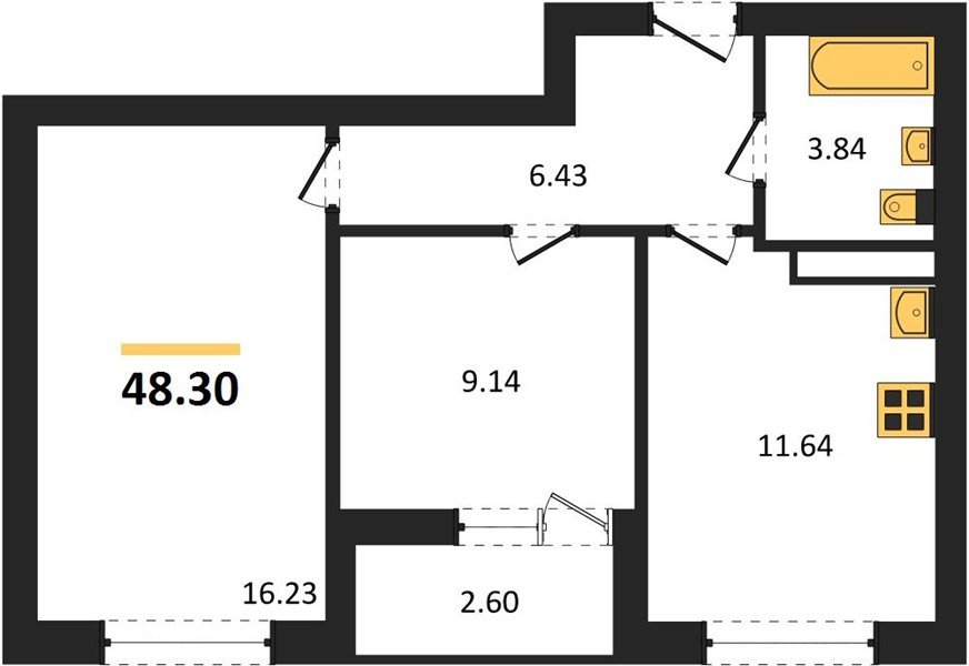 Фото №1: 2-комнатная квартира 48 м² - Краснодар, Прикубанский внутригородской округ, мкр. жилой комплекс Архитектор