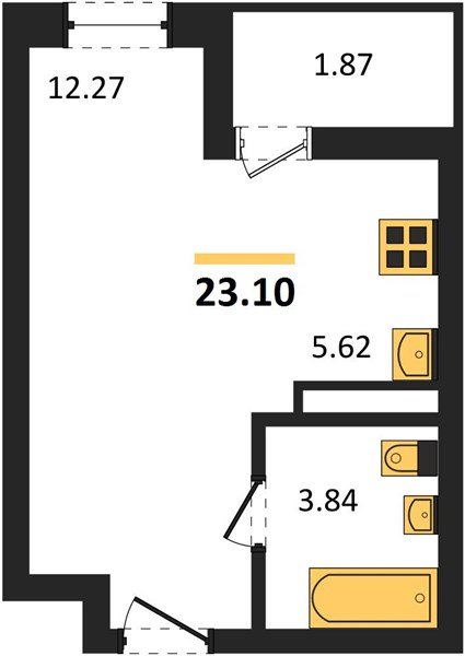 Фото №1: Студия 23 м² - Краснодар, Прикубанский внутригородской округ, мкр. жилой комплекс Архитектор