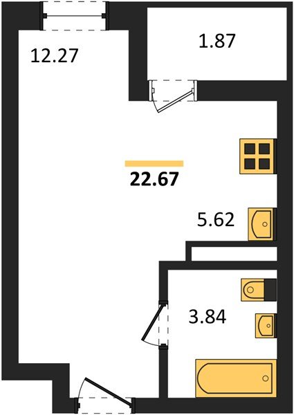 Фото №1: Студия 22 м² - Краснодар, Прикубанский внутригородской округ, мкр. жилой комплекс Архитектор