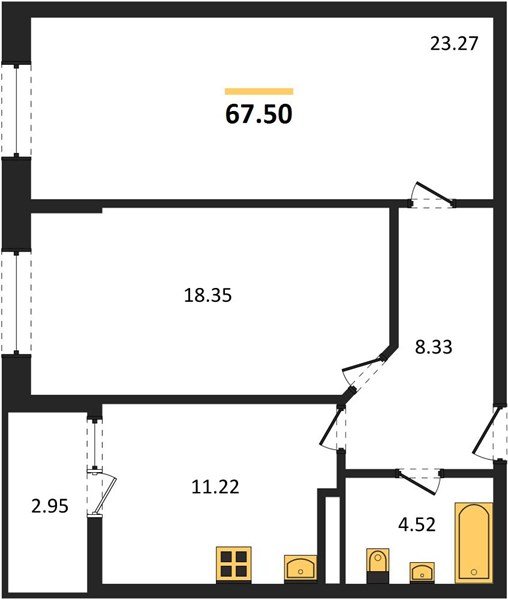 Фото №1: 2-комнатная квартира 67 м² - Краснодар, Прикубанский внутригородской округ, мкр. жилой комплекс Архитектор