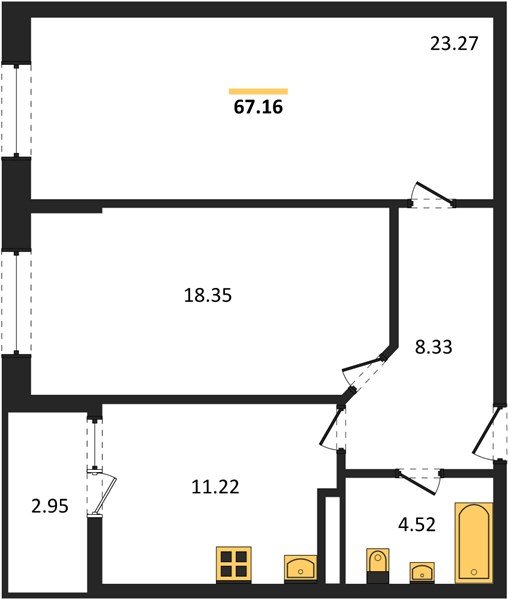 Фото №1: 2-комнатная квартира 66 м² - Краснодар, Прикубанский внутригородской округ, мкр. жилой комплекс Архитектор