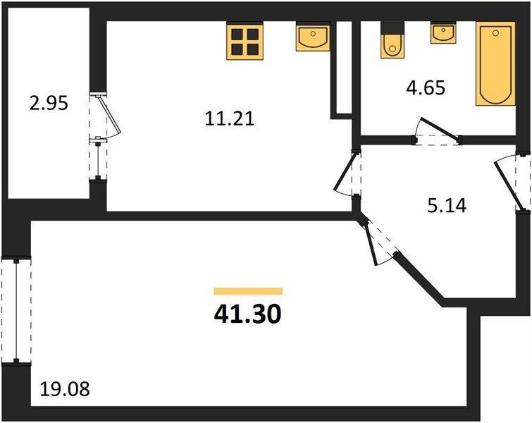 Фото №1: 1-комнатная квартира 41 м² - Краснодар, Прикубанский внутригородской округ, мкр. жилой комплекс Архитектор