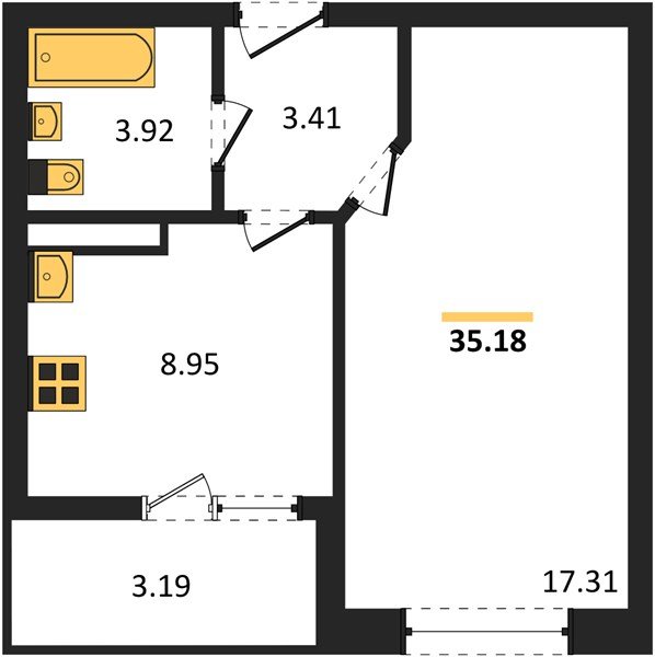 Фото №1: 1-комнатная квартира 35 м² - Краснодар, Прикубанский внутригородской округ, мкр. жилой комплекс Архитектор