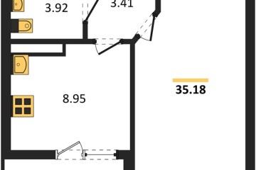 Фото №1: 1-комнатная квартира 34 м² - Краснодар, мкр. жилой комплекс Архитектор, 
