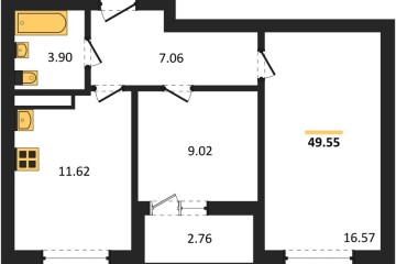 Фото №1: 2-комнатная квартира 49 м² - Краснодар, мкр. жилой комплекс Архитектор, 