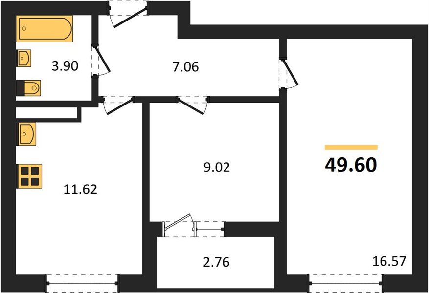 Фото №1: 2-комнатная квартира 49 м² - Краснодар, Прикубанский внутригородской округ, мкр. жилой комплекс Архитектор