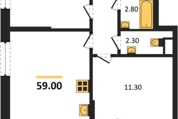 Фото №1: 2-комнатная квартира 59 м² - Краснодар, мкр. Парк Победы, 