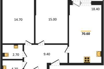 Фото №1: 2-комнатная квартира 70 м² - Краснодар, мкр. Парк Победы, 