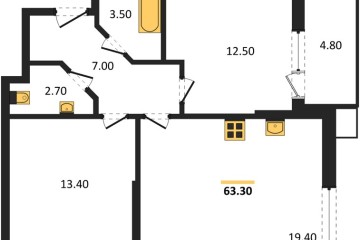 Фото №1: 2-комнатная квартира 63 м² - Краснодар, мкр. Парк Победы, 