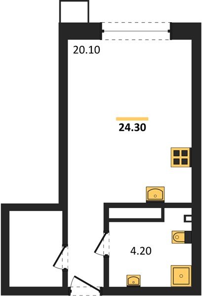 Фото №1: Студия 24 м² - Краснодар, Прикубанский внутригородской округ, мкр. Парк Победы