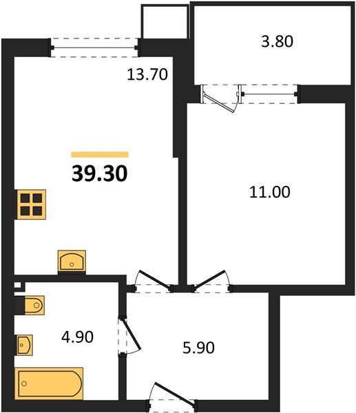 Фото №1: 1-комнатная квартира 39 м² - Краснодар, Прикубанский внутригородской округ, мкр. Парк Победы