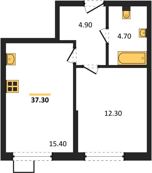 Фото №1: 1-комнатная квартира 37 м² - Краснодар, Прикубанский внутригородской округ, мкр. Парк Победы