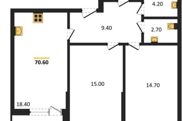 Фото №1: 2-комнатная квартира 70 м² - Краснодар, мкр. Парк Победы, 