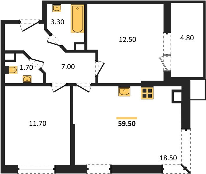 Фото №1: 2-комнатная квартира 59 м² - Краснодар, Прикубанский внутригородской округ, мкр. Парк Победы