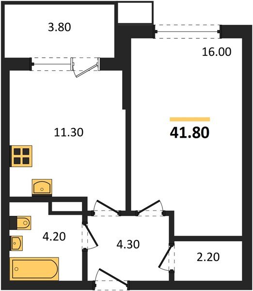 Фото №1: 1-комнатная квартира 41 м² - Краснодар, Прикубанский внутригородской округ, мкр. Парк Победы