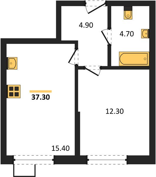 Фото №1: 1-комнатная квартира 37 м² - Краснодар, Прикубанский внутригородской округ, мкр. Парк Победы