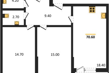 Фото №1: 2-комнатная квартира 70 м² - Краснодар, мкр. Прикубанский внутригородской округ, 