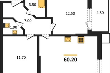 Фото №1: 2-комнатная квартира 60 м² - Краснодар, мкр. Прикубанский внутригородской округ, 
