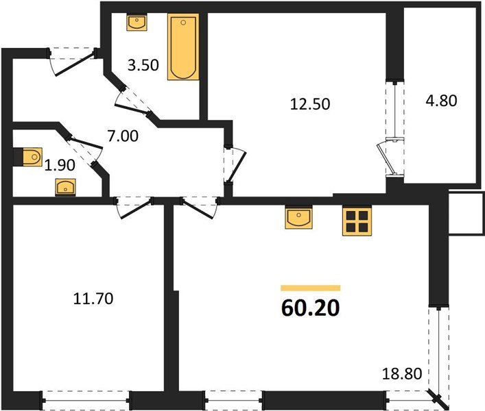 Фото №1: 2-комнатная квартира 60 м² - Краснодар, Парк Победы, мкр. Прикубанский внутригородской округ