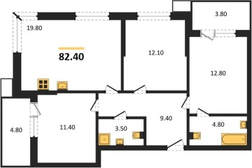 Фото №1: 3-комнатная квартира 82 м² - Краснодар, мкр. Парк Победы, 