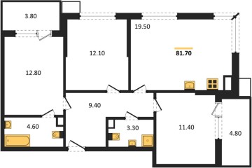 Фото №1: 3-комнатная квартира 81 м² - Краснодар, мкр. Парк Победы, 
