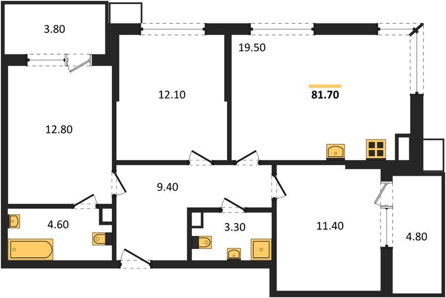 Фото №1: 3-комнатная квартира 81 м² - Краснодар, Прикубанский внутригородской округ, мкр. Парк Победы