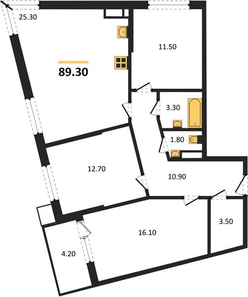 Фото №1: 3-комнатная квартира 89 м² - Краснодар, Прикубанский внутригородской округ, мкр. Парк Победы