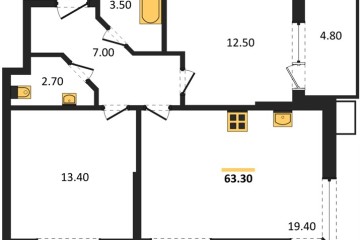 Фото №1: 2-комнатная квартира 63 м² - Краснодар, мкр. Парк Победы, 