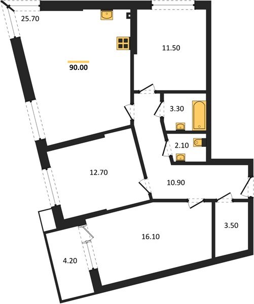 Фото №1: 3-комнатная квартира 90 м² - Краснодар, Прикубанский внутригородской округ, мкр. Парк Победы