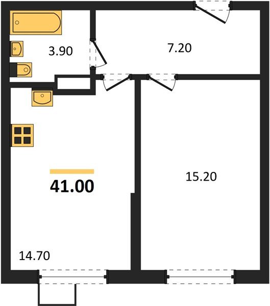 Фото №1: 1-комнатная квартира 41 м² - Краснодар, Прикубанский внутригородской округ, мкр. Парк Победы