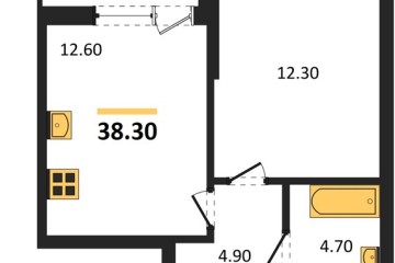 Фото №1: 1-комнатная квартира 38 м² - Краснодар, мкр. Парк Победы, 