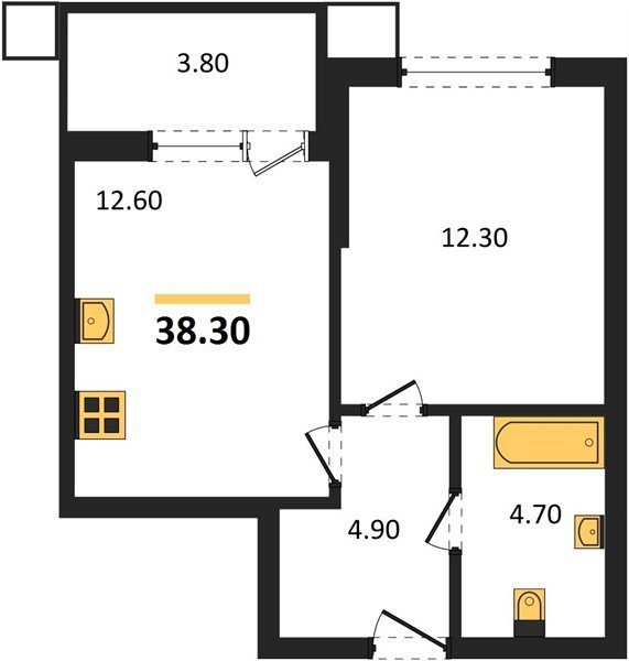 Фото №1: 1-комнатная квартира 38 м² - Краснодар, Прикубанский внутригородской округ, мкр. Парк Победы
