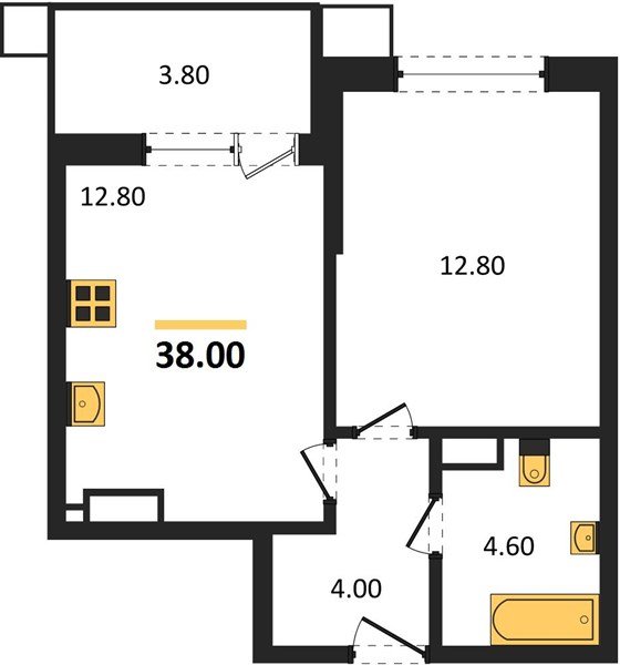 Фото №1: 1-комнатная квартира 38 м² - Краснодар, Прикубанский внутригородской округ, мкр. Парк Победы