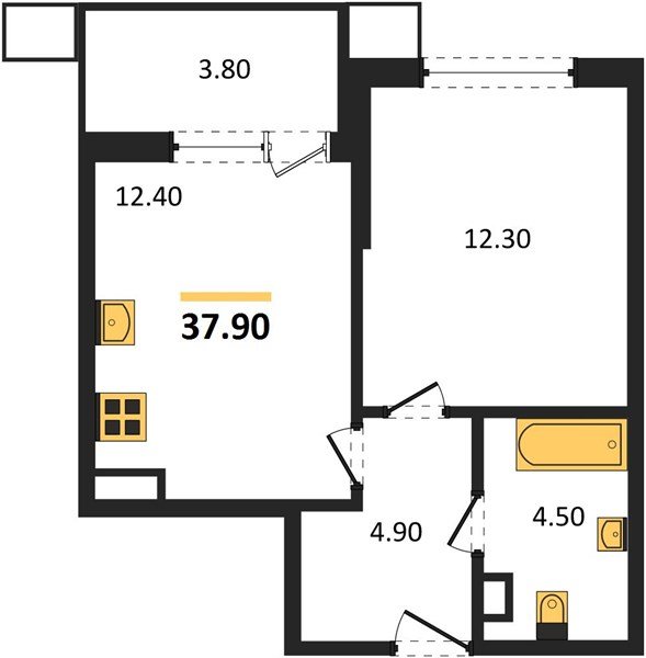 Фото №1: 1-комнатная квартира 37 м² - Краснодар, Прикубанский внутригородской округ, мкр. Парк Победы