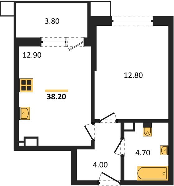 Фото №1: 1-комнатная квартира 38 м² - Краснодар, Прикубанский внутригородской округ, мкр. Парк Победы