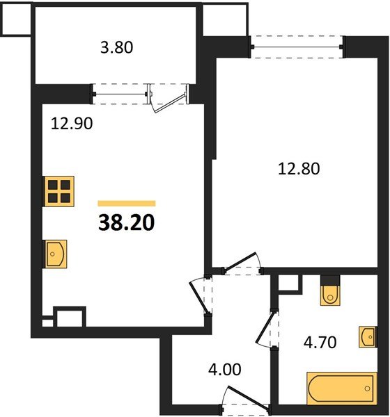 Фото №1: 1-комнатная квартира 38 м² - Краснодар, Прикубанский внутригородской округ, мкр. Парк Победы