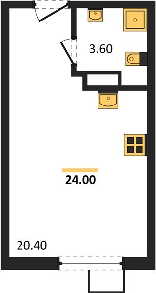 Фото №1: Студия 24 м² - Краснодар, Прикубанский внутригородской округ, мкр. Парк Победы