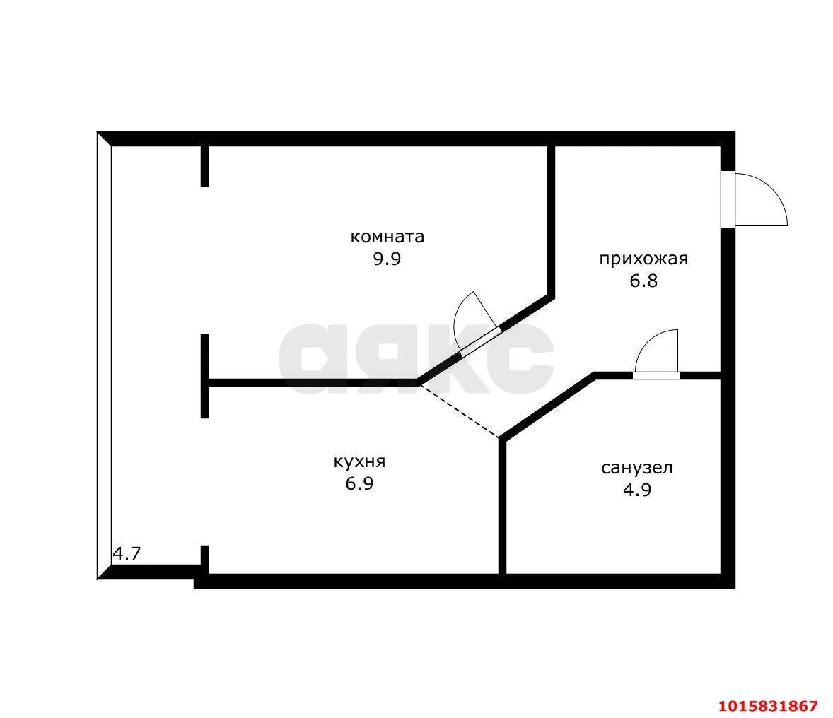 Фото №8: 1-комнатная квартира 38 м² - Краснодар, Музыкальный, ул. имени Мусоргского М.П., 6