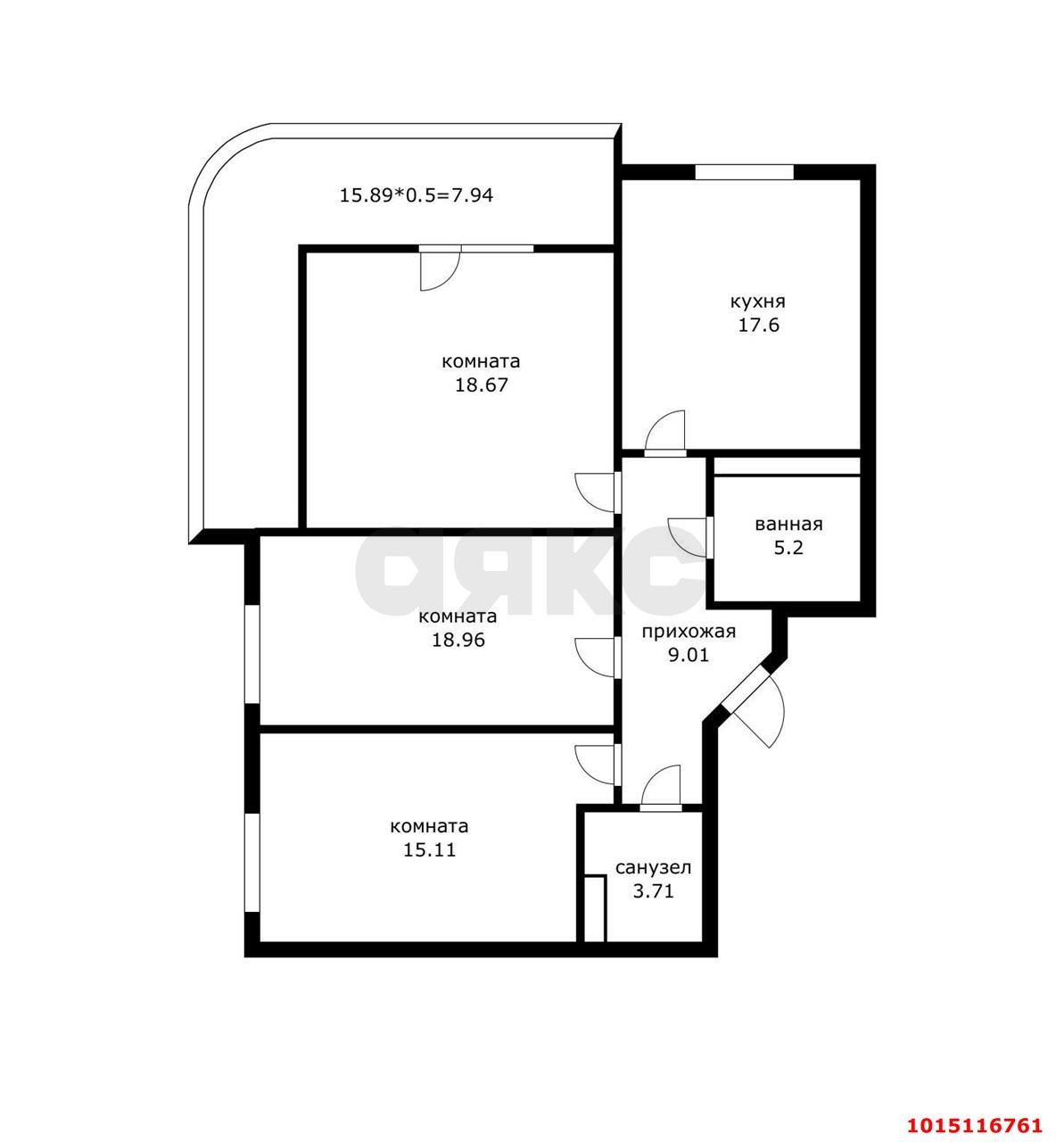 Фото №20: 3-комнатная квартира 100 м² - Краснодар, ЖК На Стахановской, Авиагородок, жилой комплекс На Стахановской, мкр. Прикубанский внутригородской округ, ул. Стахановская, 1/5