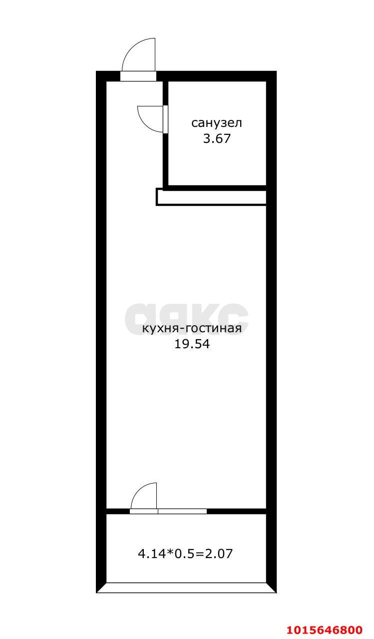 Фото №12: Студия 28 м² - Краснодар, жилой комплекс Статус, ул. Стасова, 10