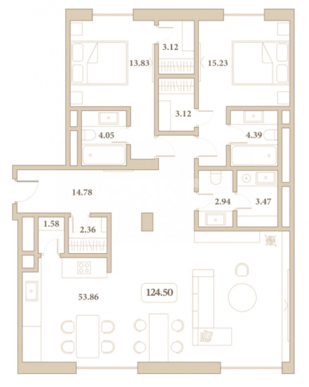 Фото №20: Апартаменты 124 м² - Анапа, ул. Толстого, 27