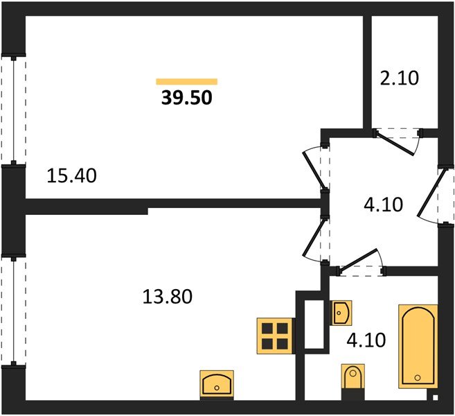 Фото №1: 1-комнатная квартира 39 м² - Краснодар, Прикубанский внутригородской округ, мкр. Догма Парк